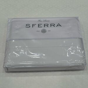 SFERRA MATTEO 4 PIECE QUEEN SHEET SET SATEEN WHITE MADE IN ITALY